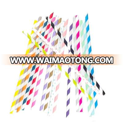 Hot Drinks Colored drinking Dot Striped printed paper straws