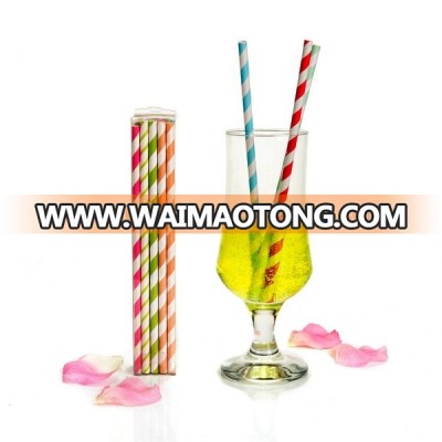 Hot sale custom biodegradable 2 color printing striped drinking paper straws