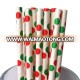 Biodegradable Red And Green Christmas Dot Paper Straws